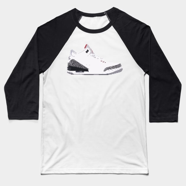 AIR JORDAN III RETRO PIXELATED ART SHOE COLLECTION Baseball T-Shirt by Buff Geeks Art